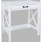 Hobson Desk w/ USB Charging in Distressed White Wood